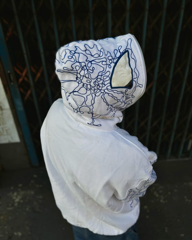 Casual Retro Spider Graffiti Zip-Up Hoodie