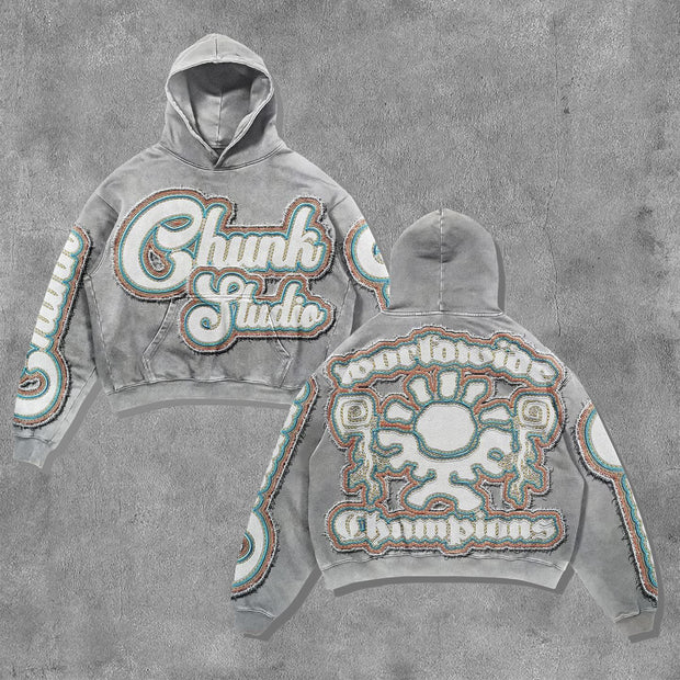 Chunk Studie Print Long Sleeve Hoodies