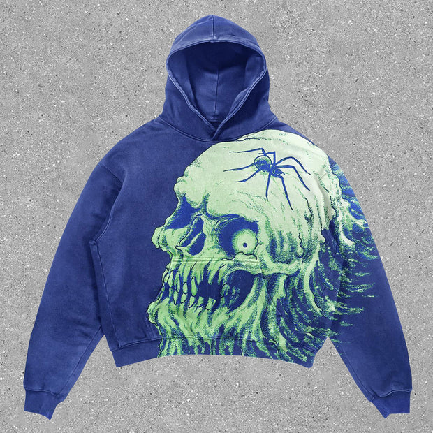 Retro Spider Skull Hoodie