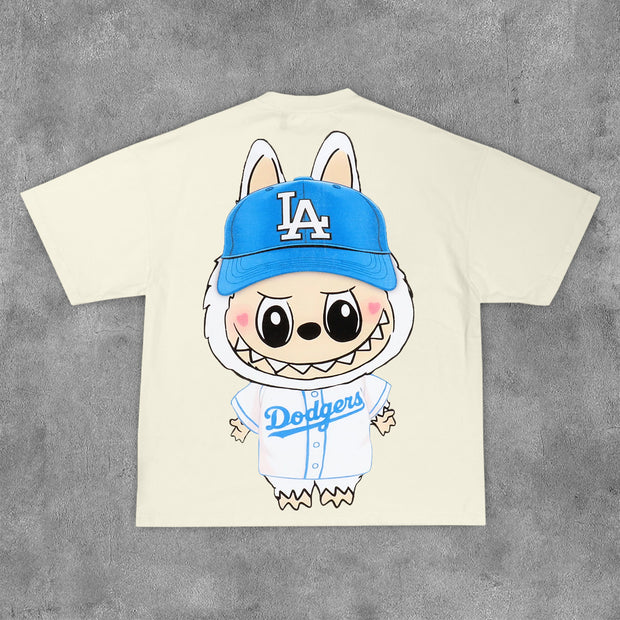 Fashion Anime Print Short Sleeve T-Shirt