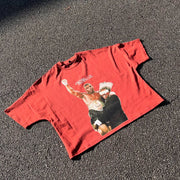 Personalized street style boxing print T-shirt