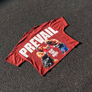 Personalized street style boxing print T-shirt