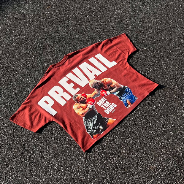 Personalized street style boxing print T-shirt