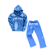 Stylish Retro Cross Zip Hoodie Tracksuit