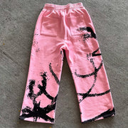 Renaissance casual street style wide-leg sweat pants