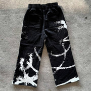 Renaissance casual street style wide-leg sweat pants