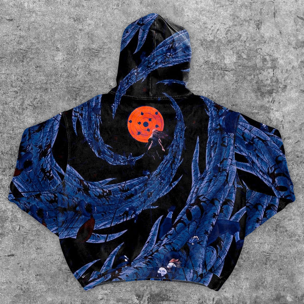 Stylish Preppy Anime Print Hoodie