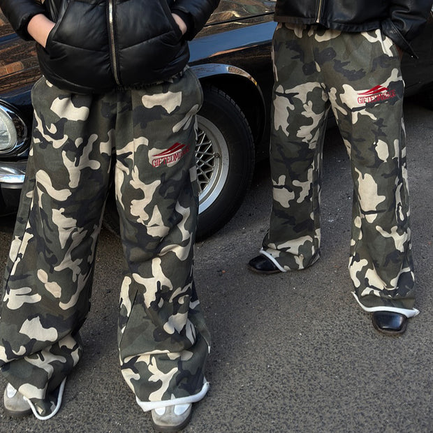 Camouflage Hunter Casual Street Wide Leg Sweat Pants