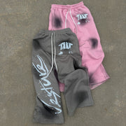 Hip-hop retro graffiti street wide-leg sweat pants