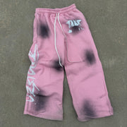 Hip-hop retro graffiti street wide-leg sweat pants