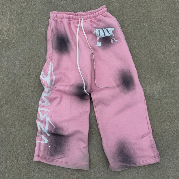 Hip-hop retro graffiti street wide-leg sweat pants