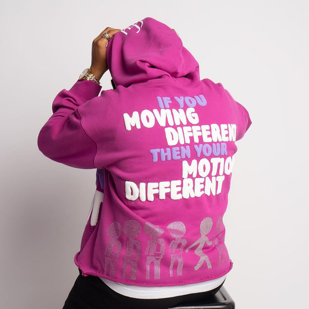 Motion different puff printing cotton street hoodie