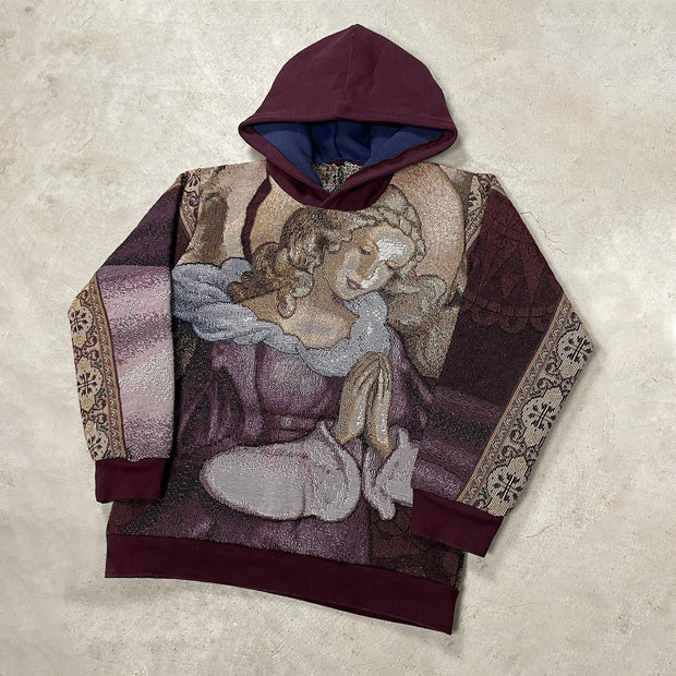 Retro Faith Graphic Tapestry Hoodie