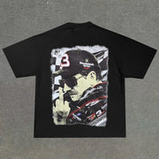 Racing Driver Print Crew Neck T-Shirt