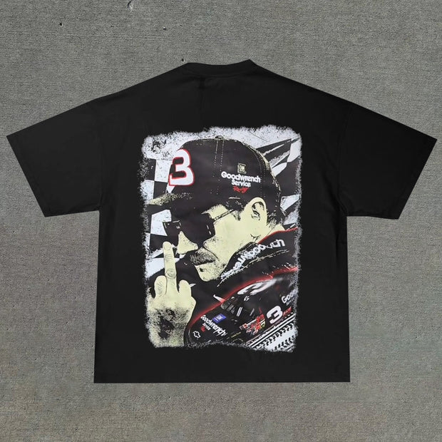 Racing Driver Print Crew Neck T-Shirt