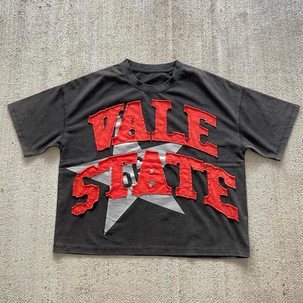 Fashion retro patch T-shirt