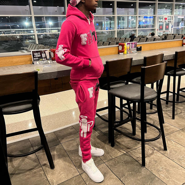 Stylish casual preppy monogram hoodie set