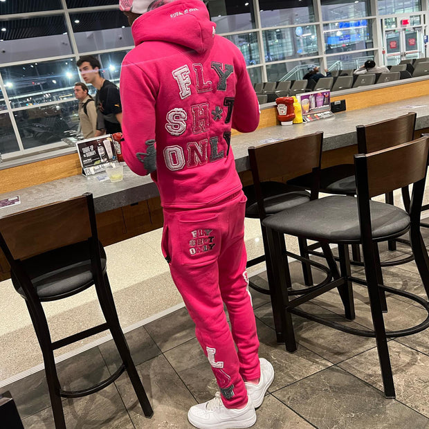 Stylish casual preppy monogram hoodie set