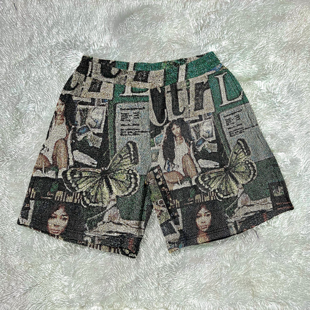 Ctrl graphic tapestry shorts