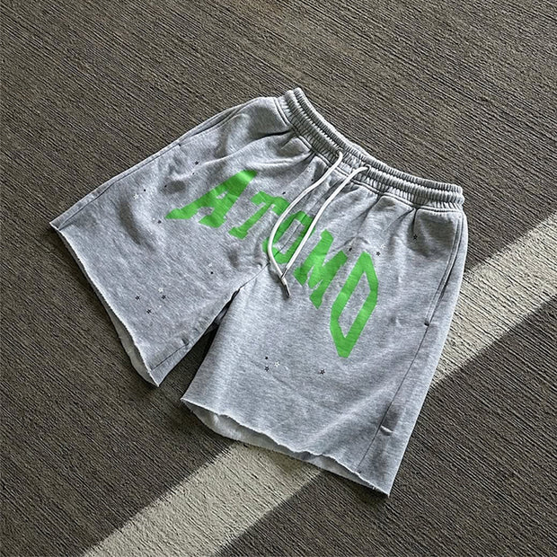 Casual letter print shorts