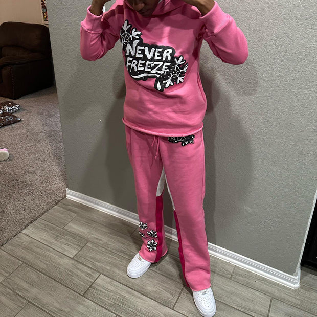 Fashionable personalized printed sports style hoodie set