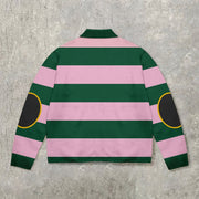 Personalized casual contrast striped POLO shirt