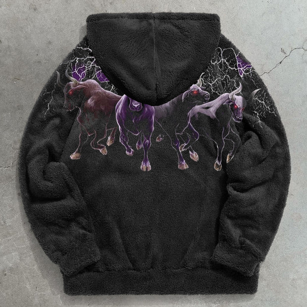 Art Graphic Street Plush Hoodie