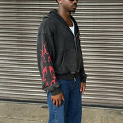 Cross casual streetwear zip-up hoodie