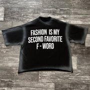 Letter Tie-dye Print Short Sleeve T-Shirt