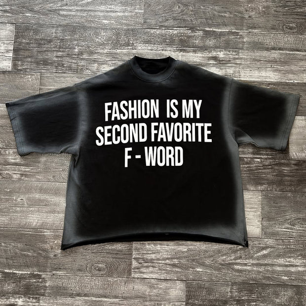 Letter Tie-dye Print Short Sleeve T-Shirt
