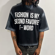Letter Tie-dye Print Short Sleeve T-Shirt