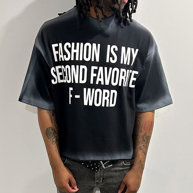 Letter Tie-dye Print Short Sleeve T-Shirt