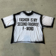 Letter Tie-dye Print Short Sleeve T-Shirt