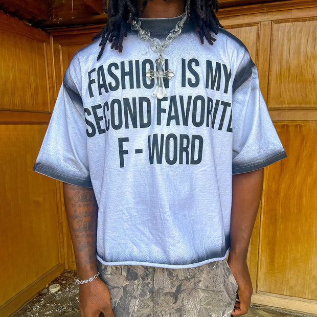 Letter Tie-dye Print Short Sleeve T-Shirt