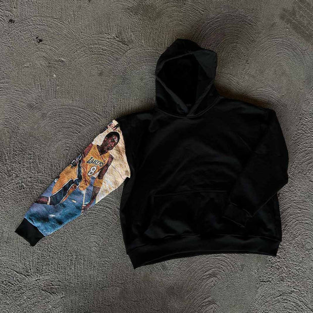 Stylish patchwork basketball pattern hoodie