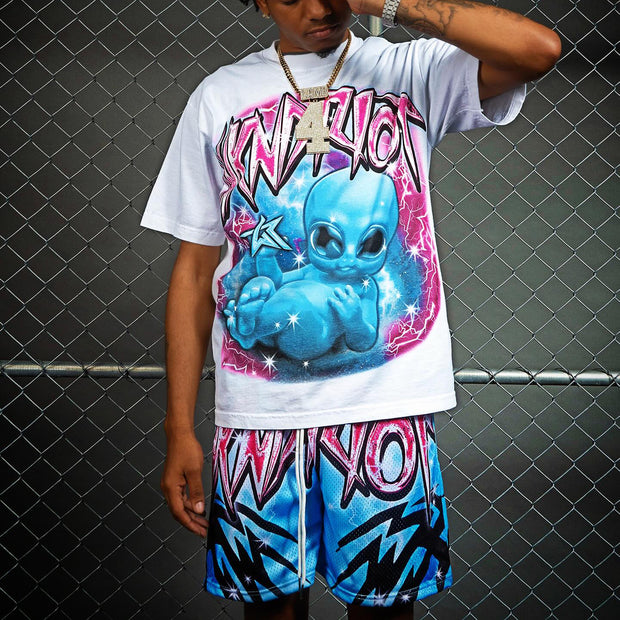 Alien Baby Casual T-shirt Shorts Two-piece Set