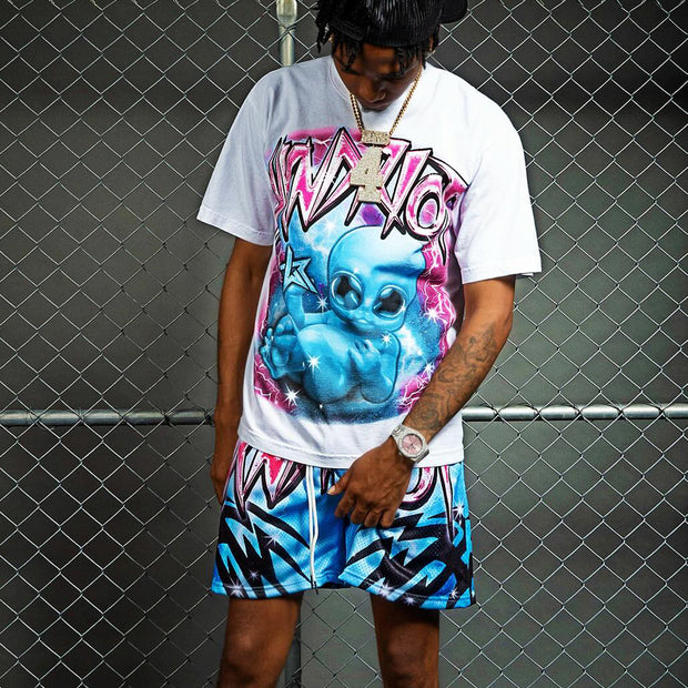 Alien Baby Casual T-shirt Shorts Two-piece Set