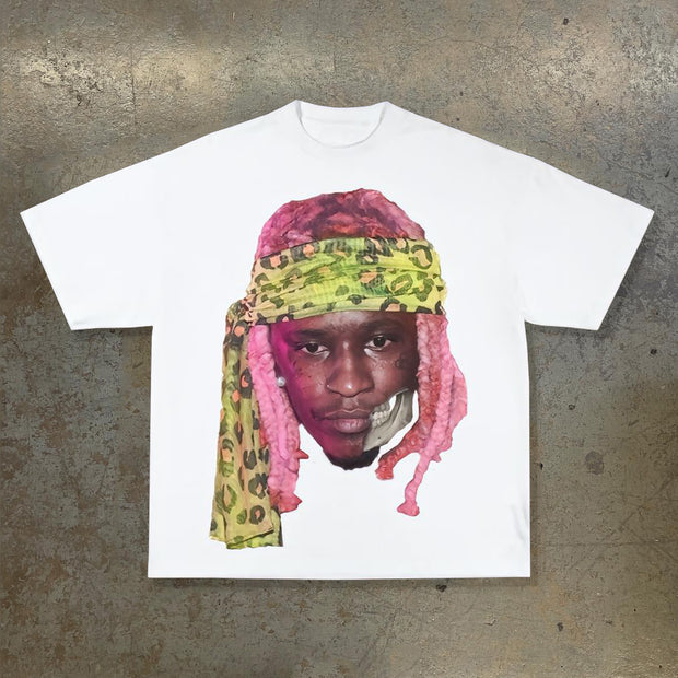 Funny Character Print Short Sleeve T-Shirt