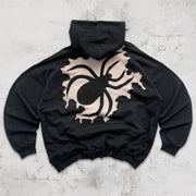 Spider web pattern stylish street hoodie