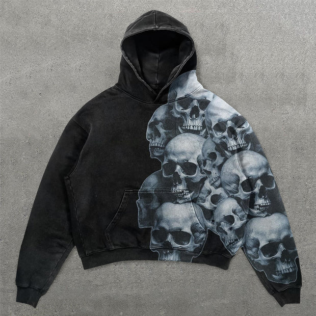 Fashion Skull Print Long Sleeve Hoodies