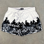 Retro Swordsman Anime Print Shorts