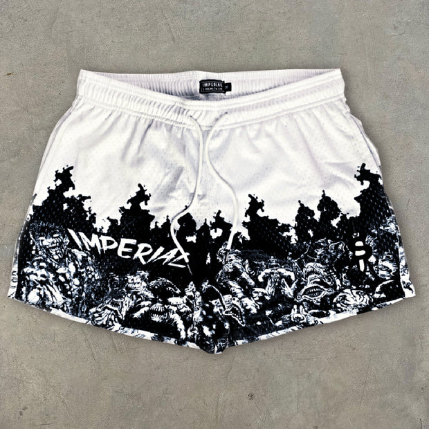 Retro Swordsman Anime Print Shorts