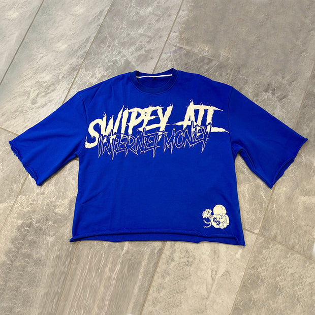 Internet Currency Skull Print Cropped T-Shirt