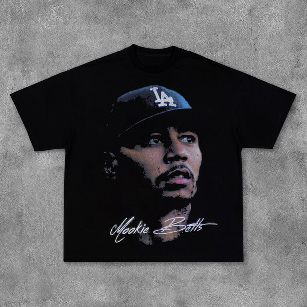 Stylish Player Print Short Sleeve T-Shirt