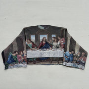 The Last Supper Print Long Sleeve Sweatshirt