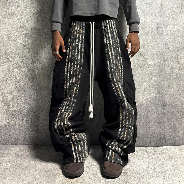 Striped camouflage multi-pocket casual pants