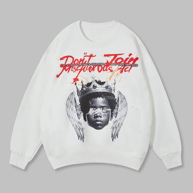 black angel print sweatshirt