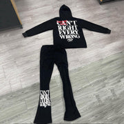 Casual Street Flared Pants Hoodie Two-Piece Set