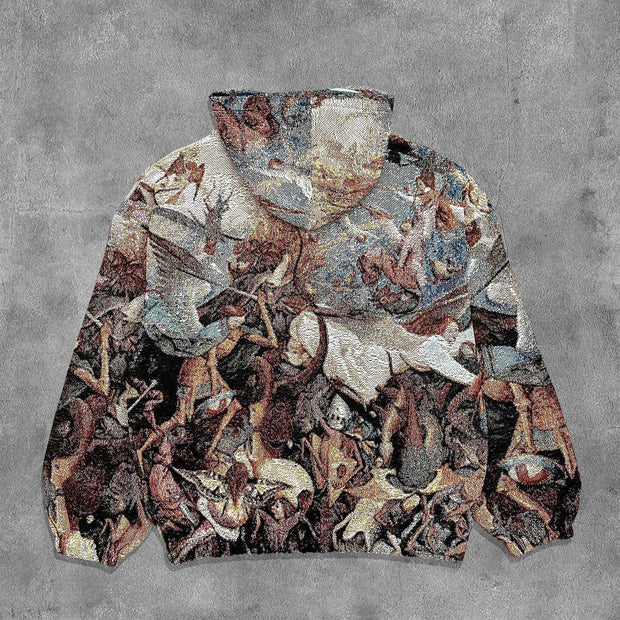 Fall of Rebel Angels Print Long Sleeve Tapestry Hoodies