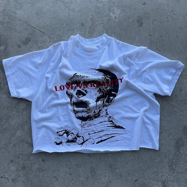Love Or Reality Print Short Sleeve T-Shirt